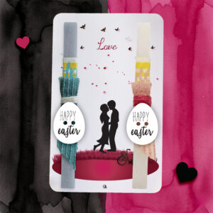 Ξύλινη λαμπάδα couple key-heart