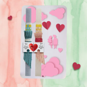 Ξύλινη λαμπάδα couple κούνια