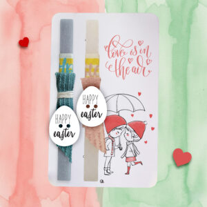 Ξύλινη λαμπάδα couple love is in the air