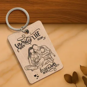 Ξύλινο μπρελόκ family