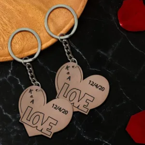 Ξύλινο μπρελόκ heart 3