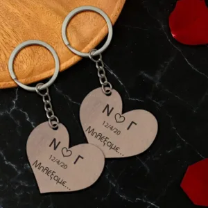 Ξύλινο μπρελόκ heart