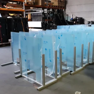 Plexiglass Reception-cash desk protector with metal legs