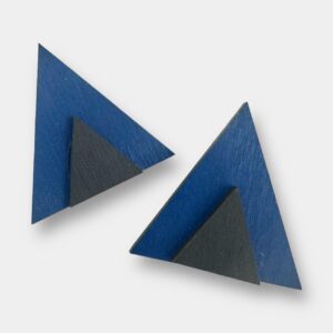 Σκουλαρίκια από ξύλο με τρίγωνα