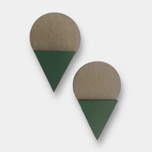 Σκουλαρίκια από ξύλο με τρίγωνο και κύκλο