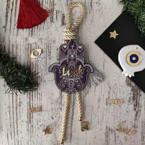 Κρεμαστό γούρι hand luck μωβ σκούρο