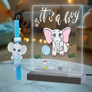 Λαμπάδα its a boy με plexiglass