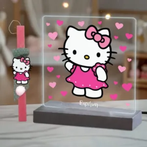 Λαμπάδα Hello Kitty με plexiglass