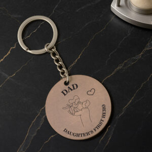 Ξύλινο μπρελόκ μπαμπάς στρογγυλό