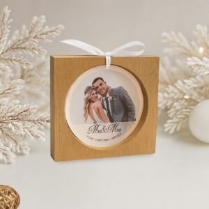 Ξύλινο Κάδρο “Mr & Mrs – First Christmas Married”